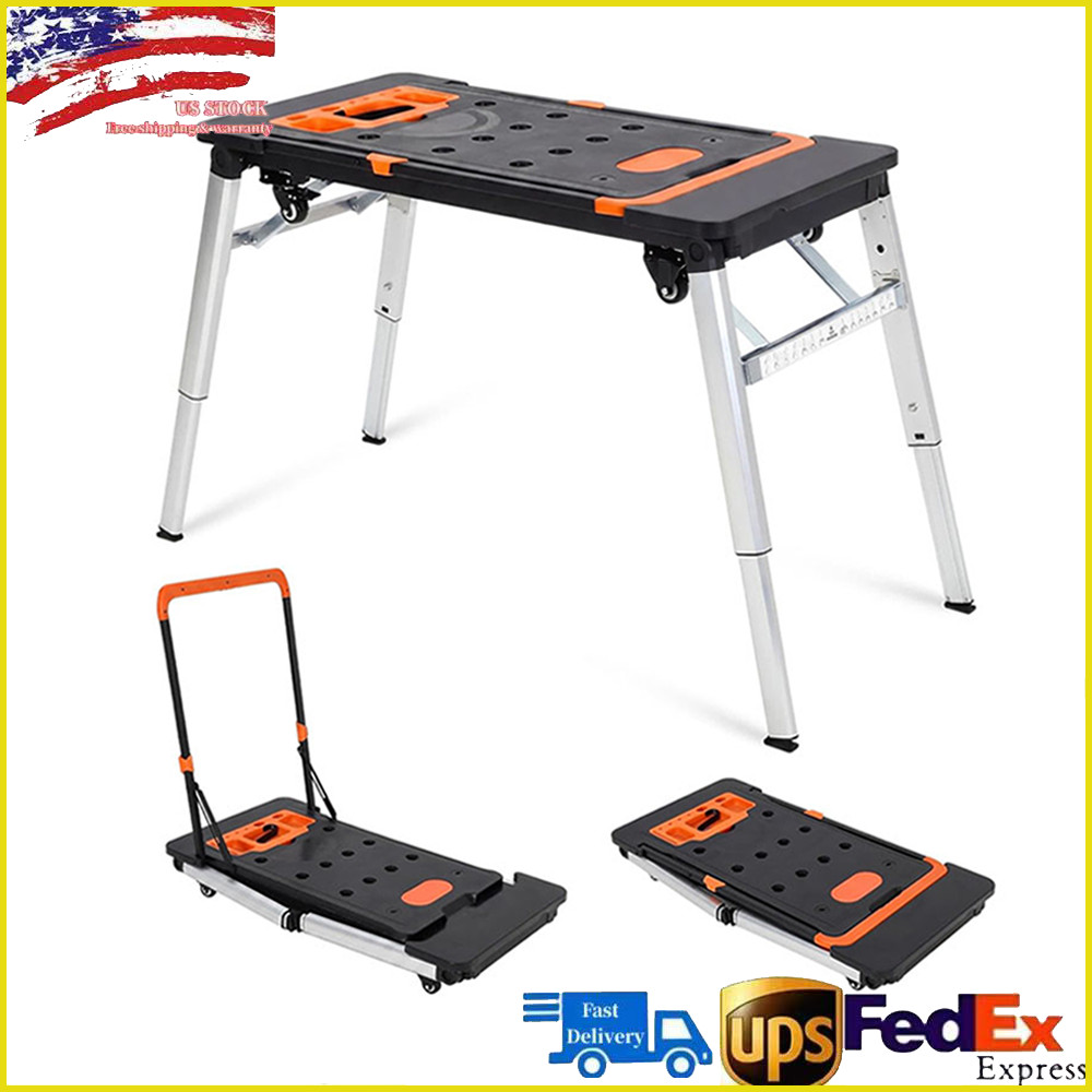 7-in-1 Multifunctional Folding Workbench & Work Table with Wheels Fit for Garage