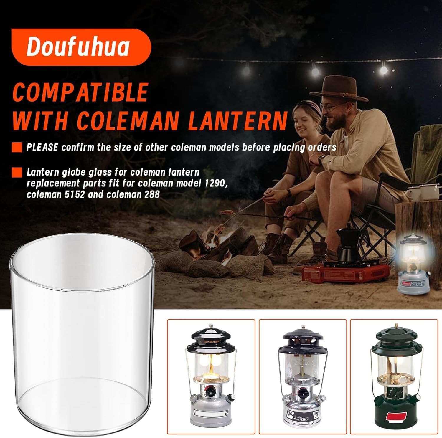 Glass Globe for Fueled Lanterns Replacement for Coleman Lantern Glass Globe, Glo