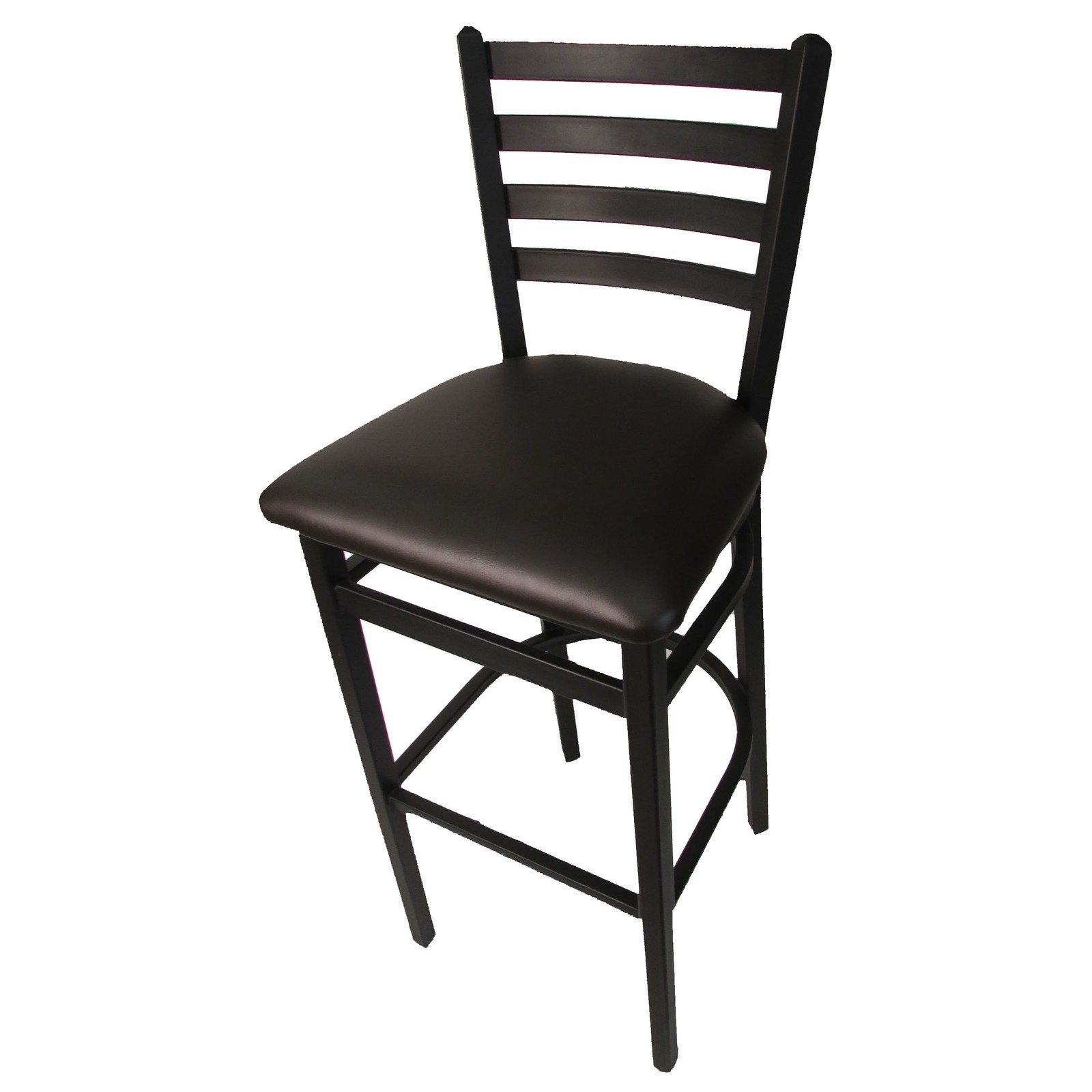 Oak Street Mfg SL2301SVESP Ladderback Barstool w/Espresso Vinyl Seat