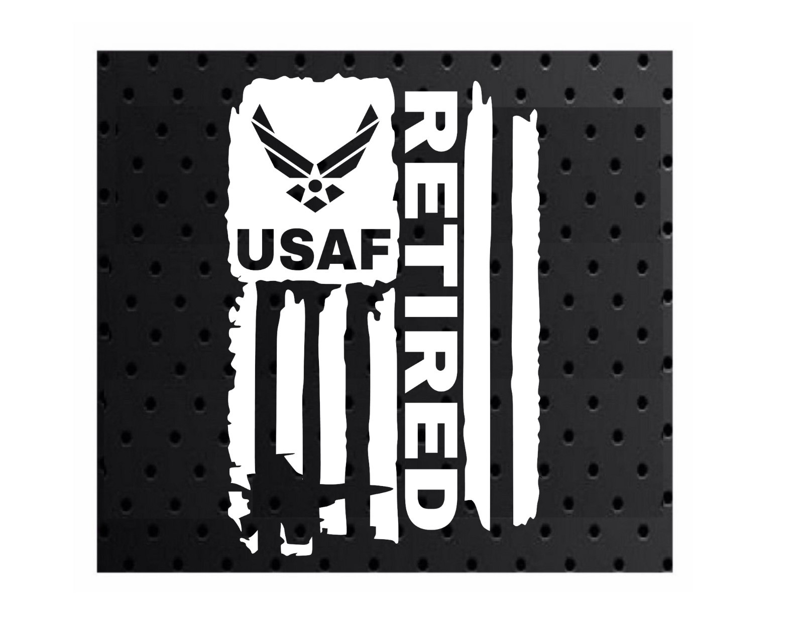 DISTRESSED USAF UNITED STATES AIR FORCE FLAG RETIRED DECAL STICKER  3.8" x 6.0"
