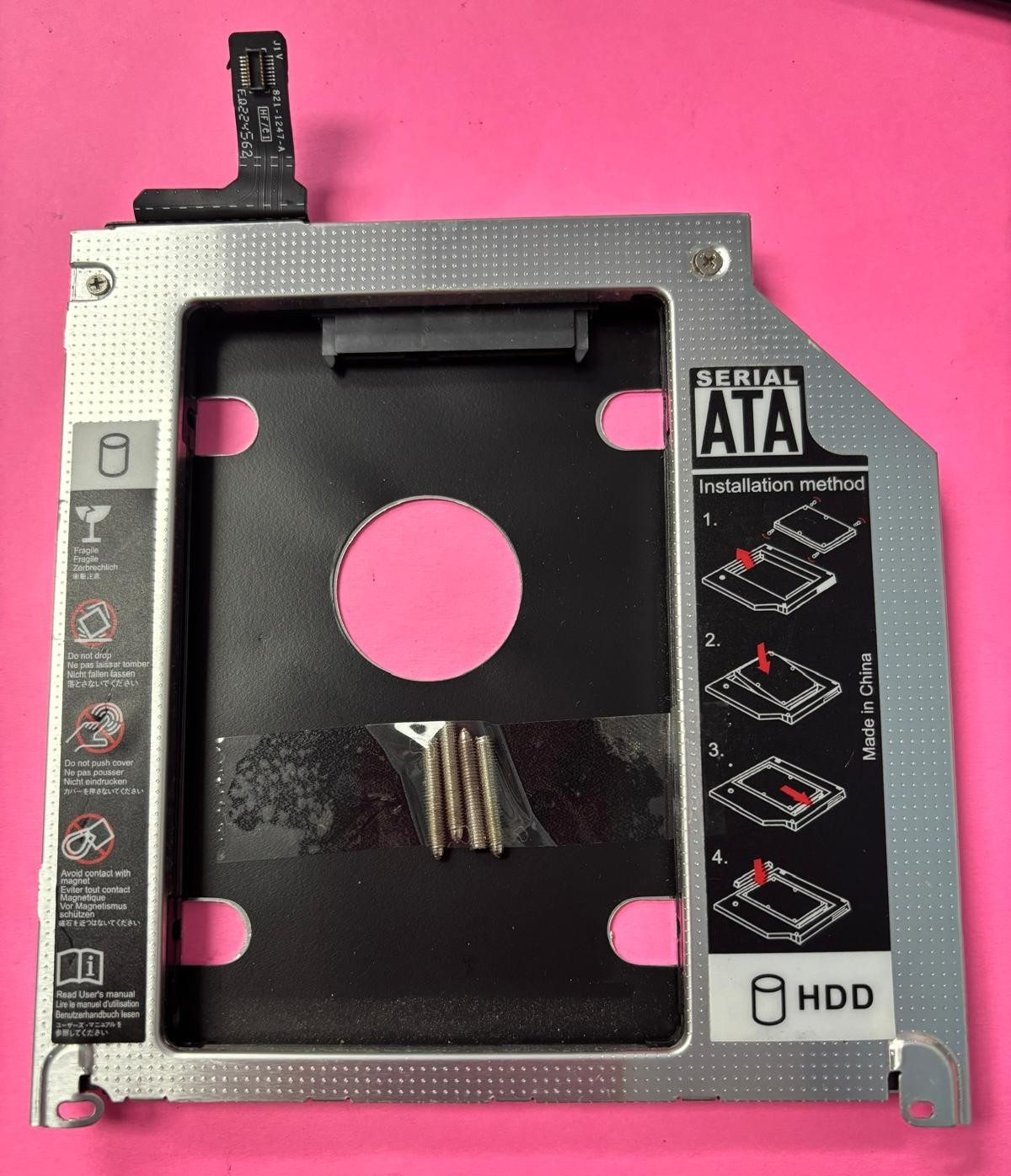 🌸Serial ATA Hard Drive CADDY ADAPTOR TRAY AND CONNECTOR SCREWS FLEX 821-1247-A
