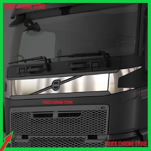 FH5       TOP  OF  GRILL  CHROME     Stainless Steel     1 SET.     Fits   Volvo