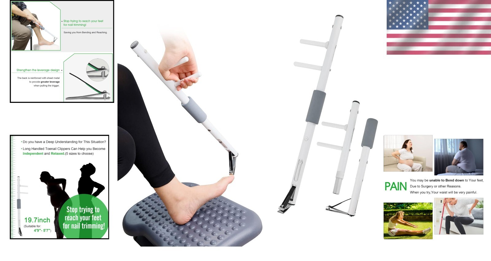 Adjustable Long Handle Toenail Clippers - Perfect For Seniors & Disability Needs