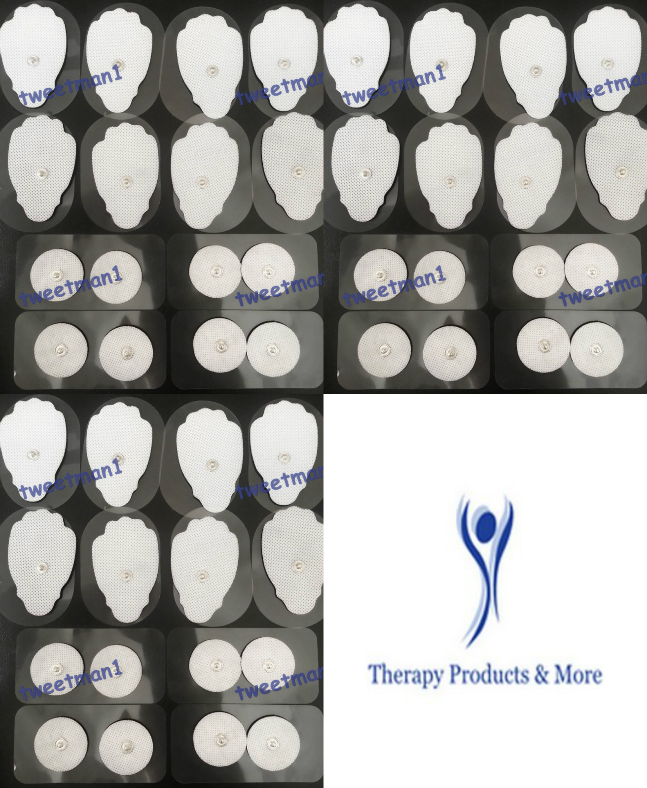 REPLACEMENT ELECTRODE PADS (24 LG + 24 SM) FOR ESTIM TENS DIGITAL MASSAGER