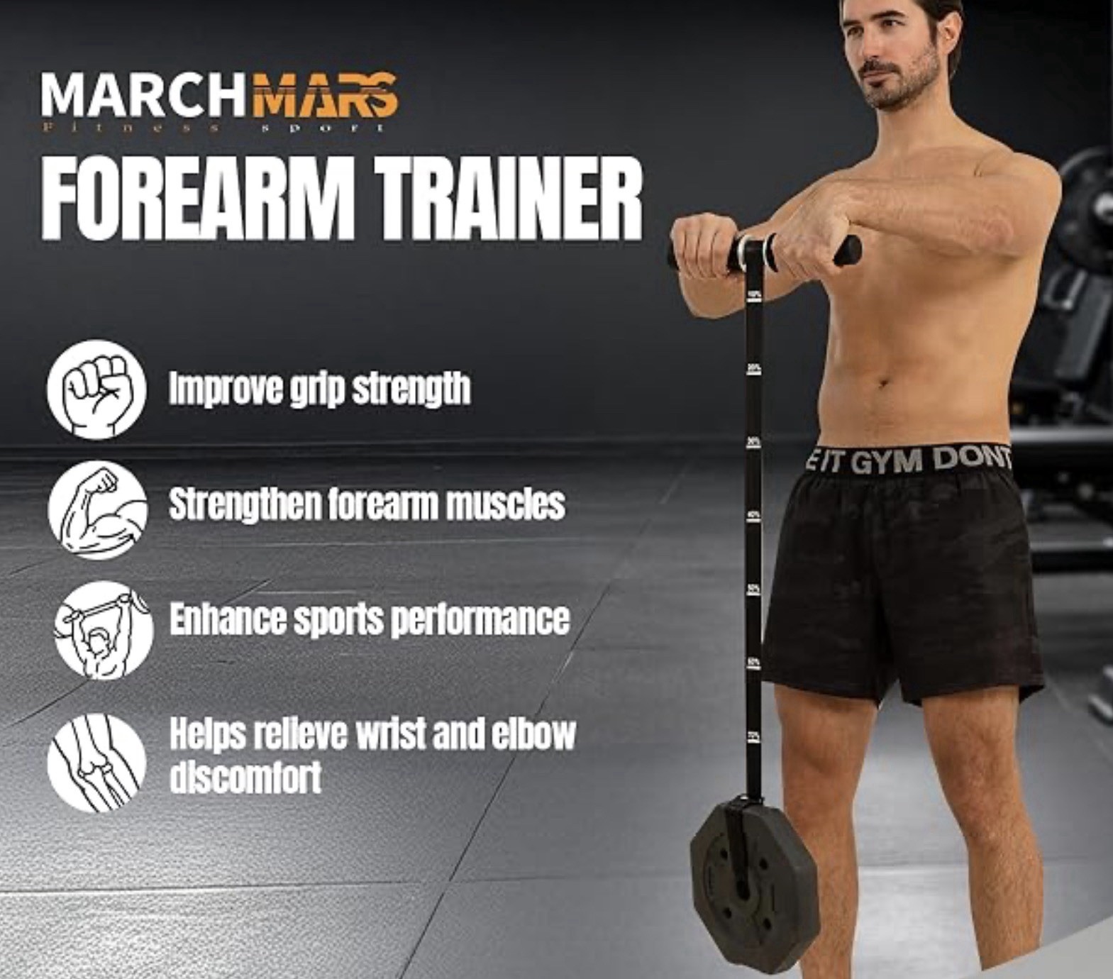 MARCHMARS®️ Wrist Roller Forearm Trainer & Strengthener ~ Grip Strength