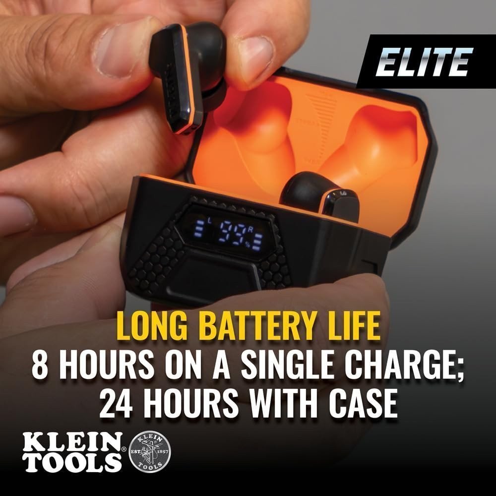 Klein Tools AESEB2 Elite Bluetooth Jobsite Earbuds True Wireless 25dB NRR
