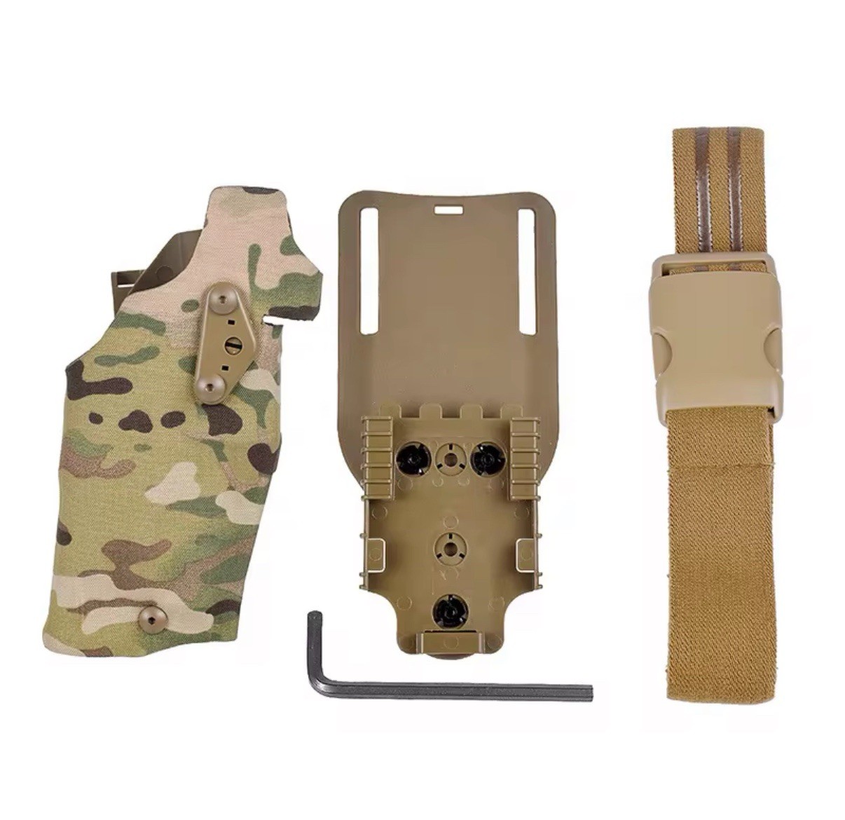 Safariland STYLE Right Hand Glock 17 Holster w/ QLS Fork Belt Mount& Leg Loop MC