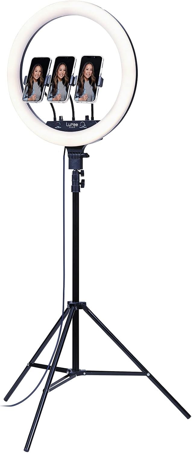 LuMee Studio RGB Ring Light with Tripod Stand - 18'' - Black