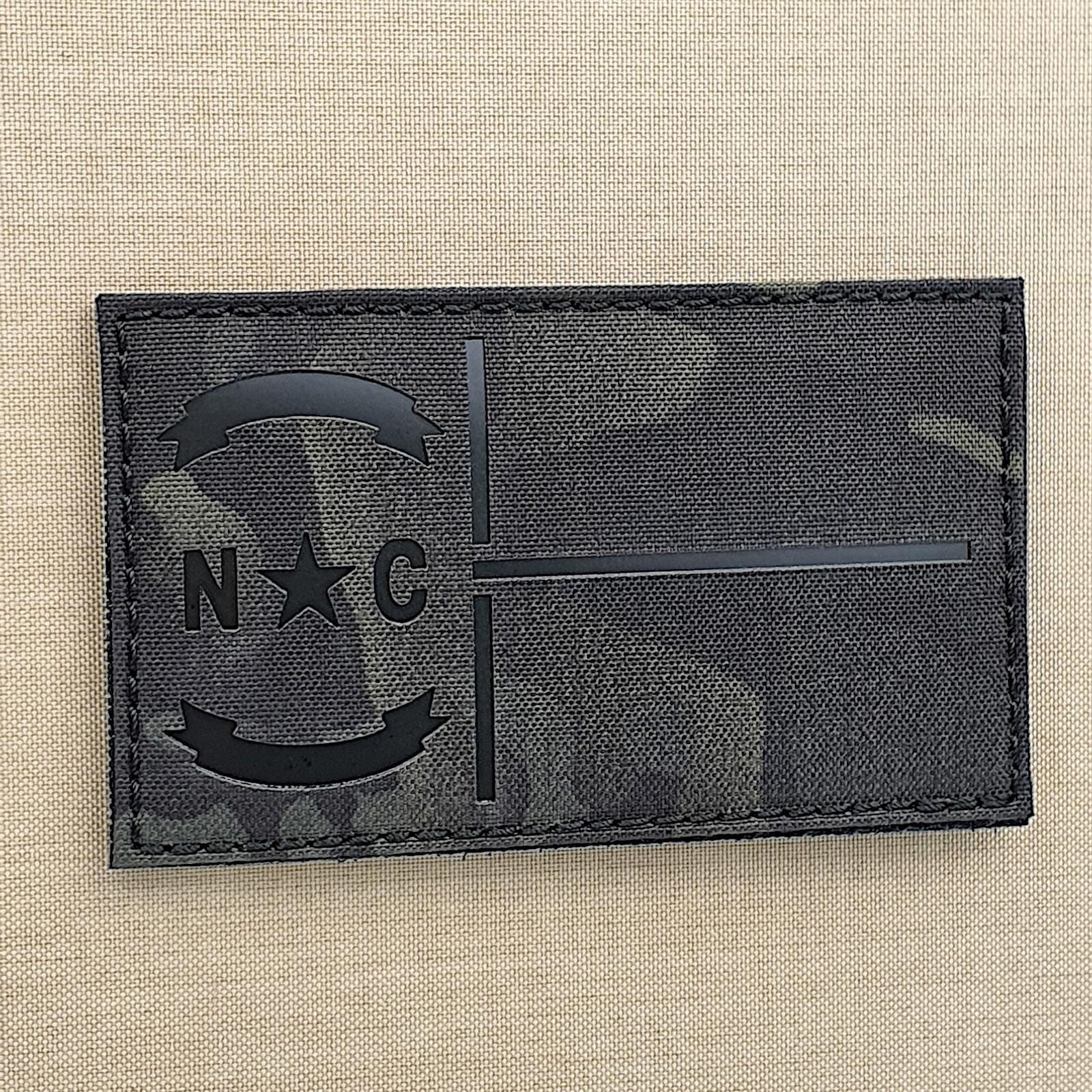 north carolina big 3x5 IR multicam black state flag NC tactical morale patch