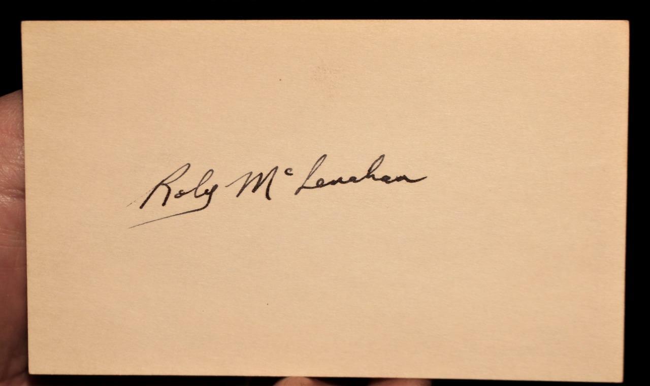 Rare Roland Roly Mclenahan 1945 Detroit Red Wings Signed Index Card dec.84!