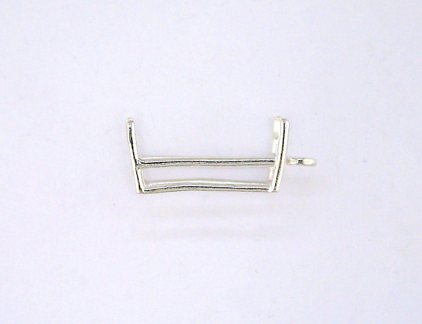 Emerald Cut 4 Prong Dangle Setting Sterling Silver