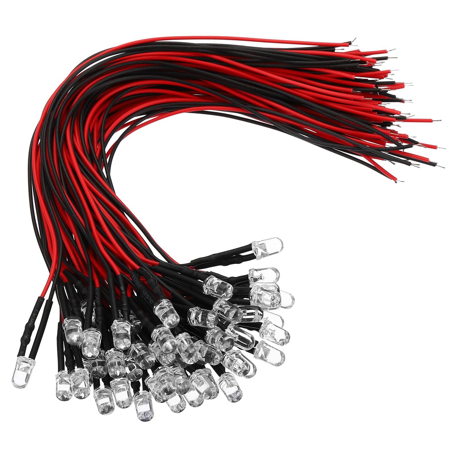 50pcs 3V-6V 5mm LED Light Emitting Diodes Pre Wired Mini LED Lamp Bulb 5 Color