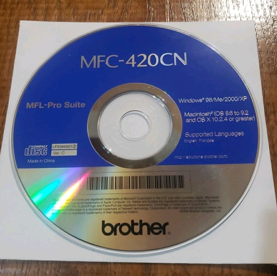 Brother MFC-420CN Installation CD MFL-Pro Suite Pre-owned