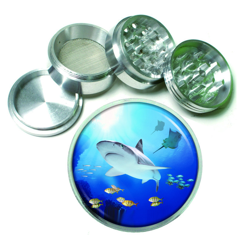 Sea Life D3 Aluminum Herb Grinder 63mm 4 Piece Hand Mueller