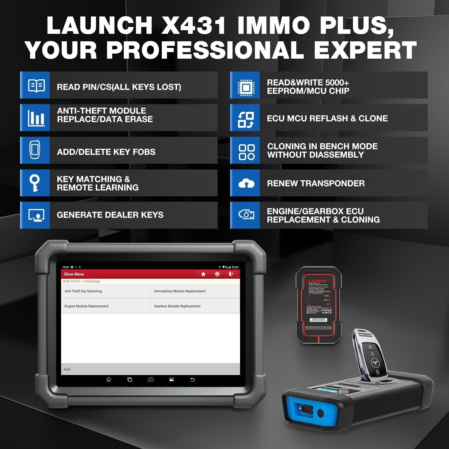 2025 Launch X431 IMMO PLUS PAD VII ECU Programming All System Diagnostic Scanner