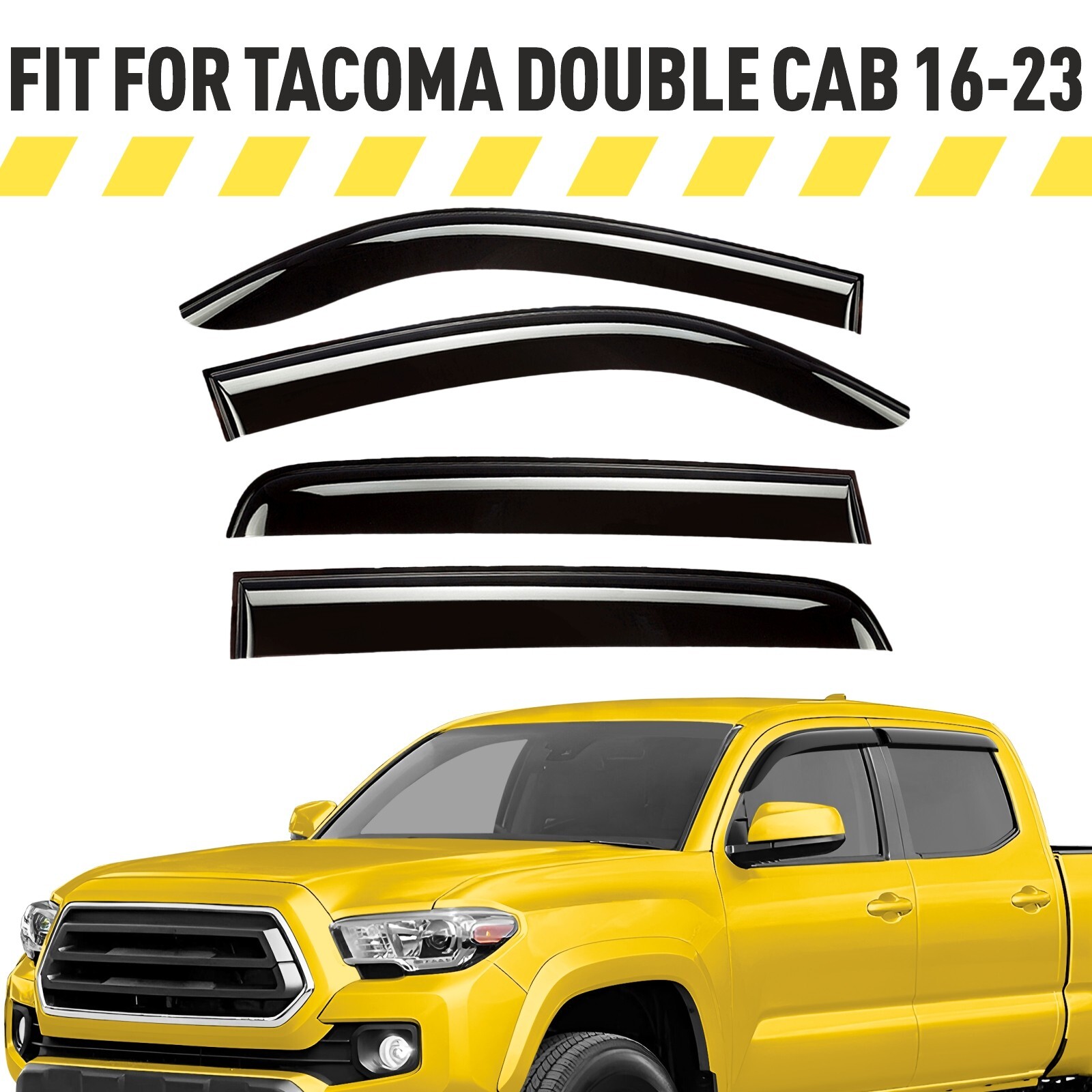 Rain Guards Vent Visors Shade for 2016-2023 Toyota Tacoma Double Cab