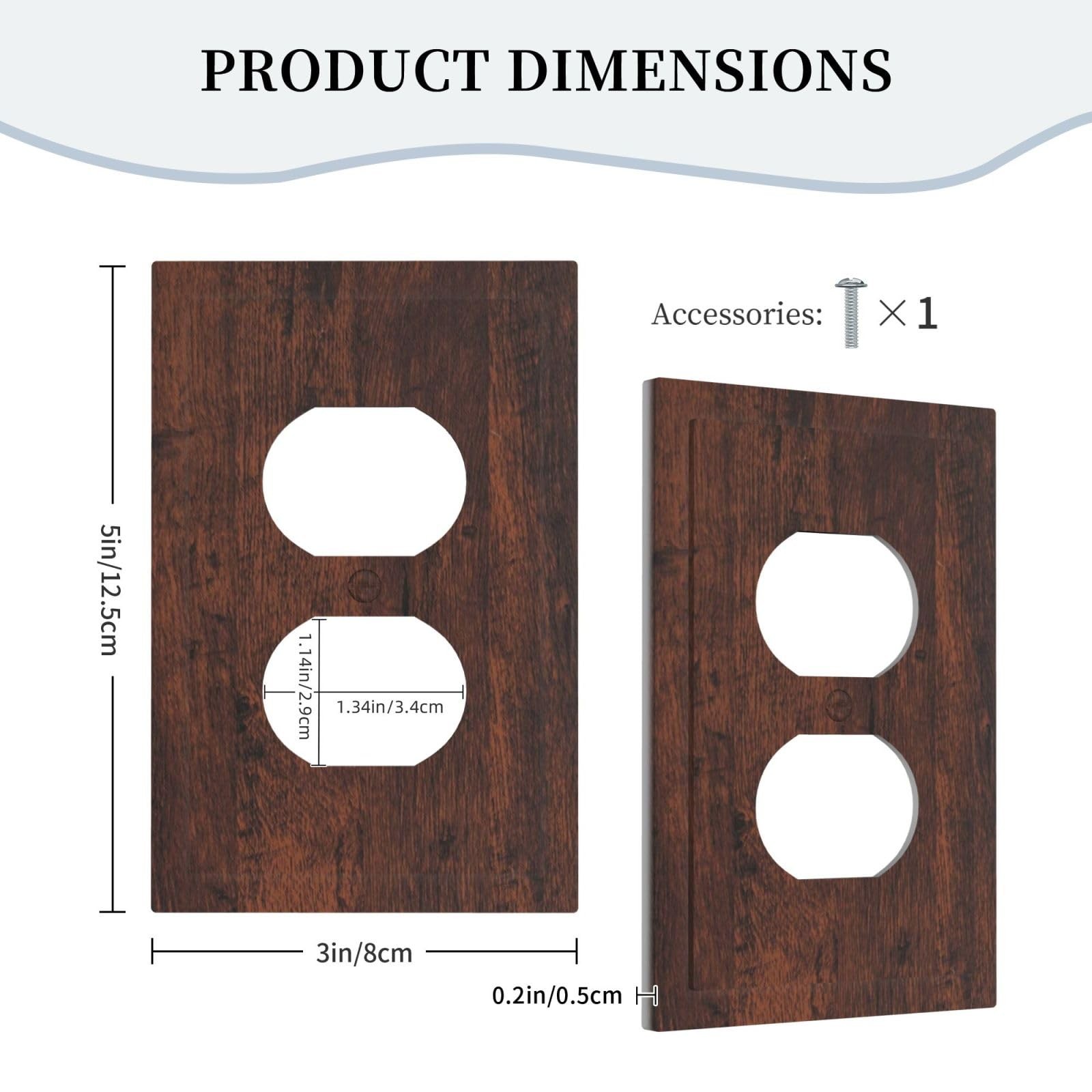 Wmhusu Switch Plate Brown Red Rustic Wood Grain 2 Pack