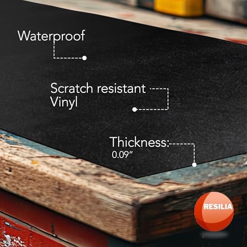 Work Bench Mat - 24" X 96", Scratch-Resistant PVC Mats - 24" x 96" Black