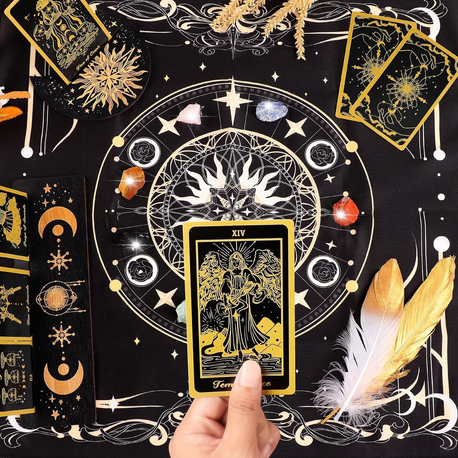 78 Tarot Cards with Guidebook - Deck Gift Set Cloth &...