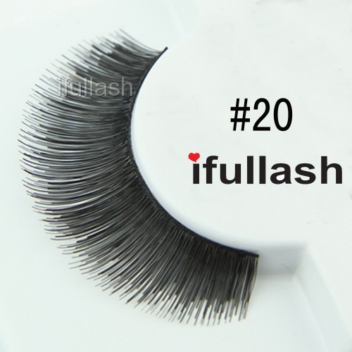 #20  6 or 12 pairs of ifullash 100% human hair Eyelashes- BLACK