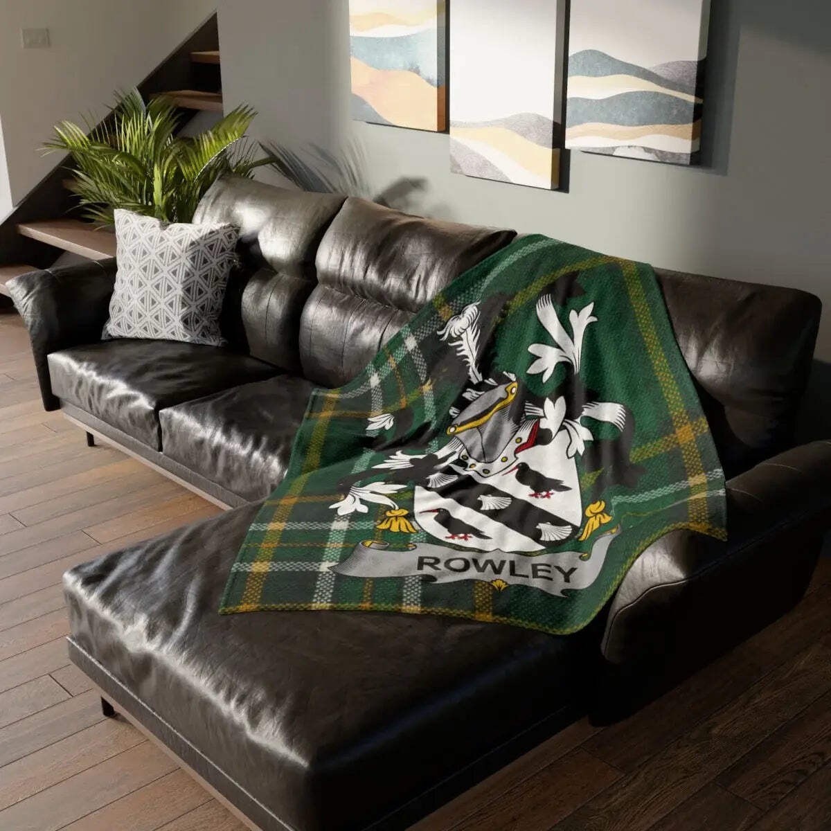 Rowley Irish Family Crest Tartan Blanket