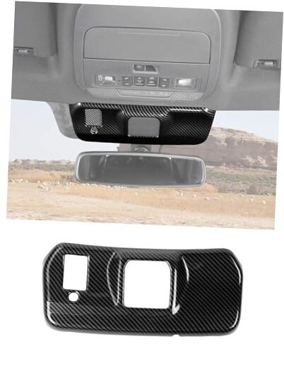 Rear View Mirror Mount Cover for 2021-Present Ford F150 Carbon Fiber Finish