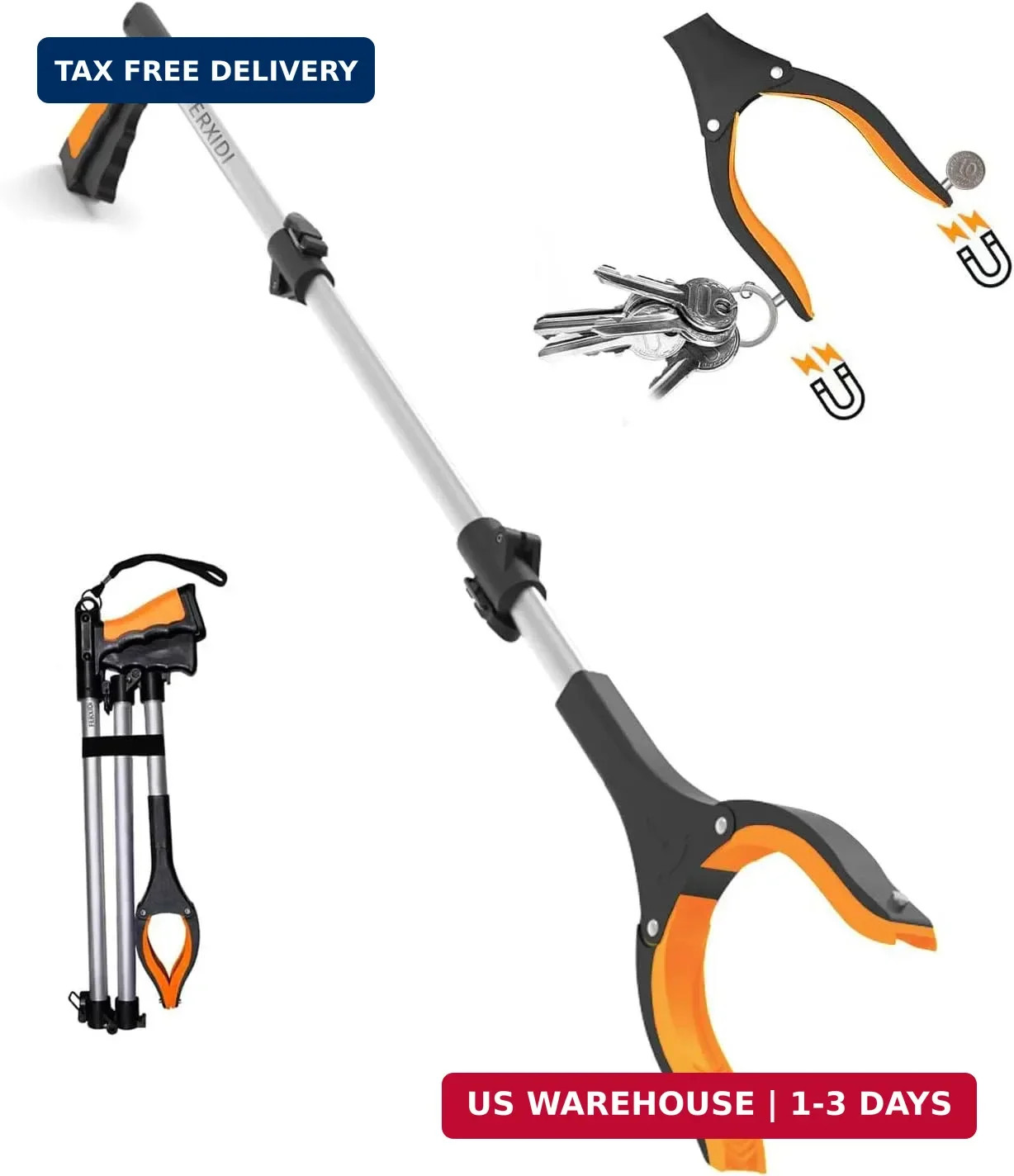 43" Foldable Grabber Reacher Tool,Reacher Grabber Pickup Tool,Folding Grabbers f