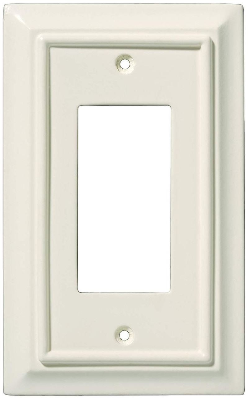 (As-Is) Wood Architectural Single Decorator Wall Plate - Light Almond