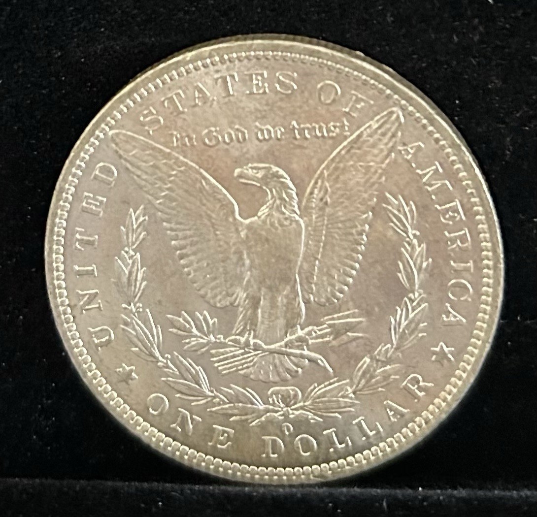 1882-O MORGAN SILVER DOLLAR, AU, NICE