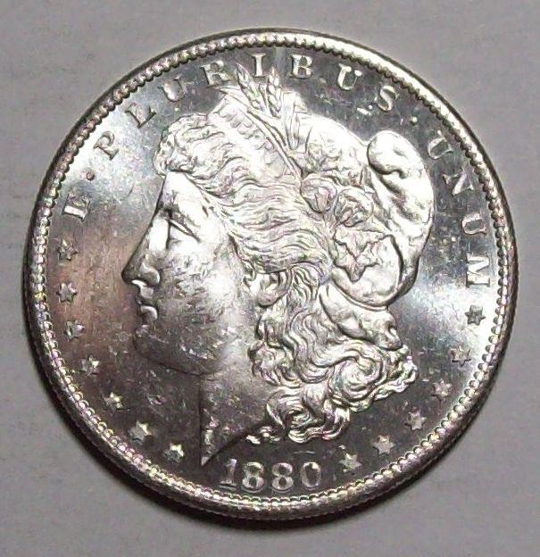 1880-S  MORGAN DOLLAR  Heavily Frosted Prooflike Choice BU+ #16C40