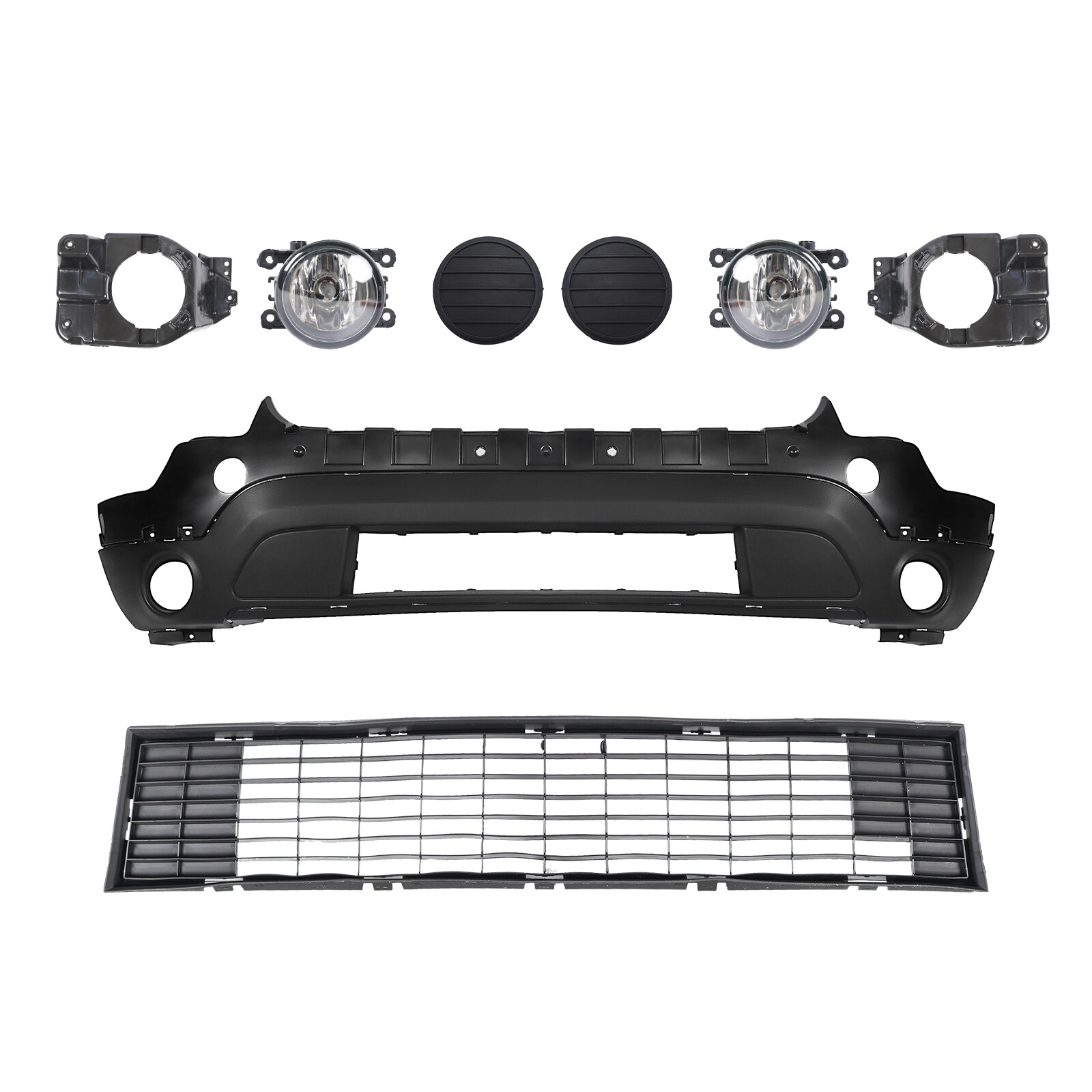 Front Bumper Grille Assembly w/ Foglight For 2011-2015 Ford Explorer Complete