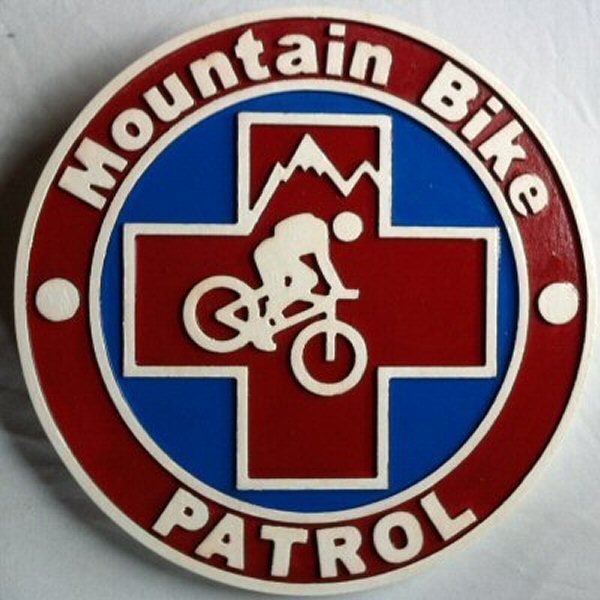 Fire Rescue Mountain Bike Patrol 3D routed wood plaque patch sign Custom