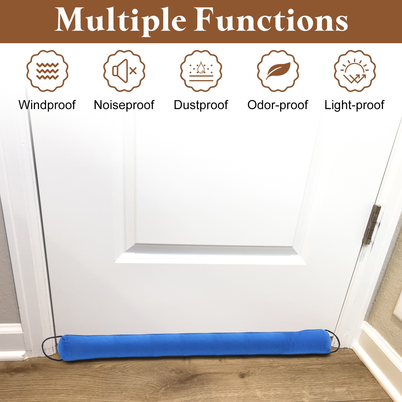 Door Sweep for Bottom of Door, 36" x 3" Door Draft Stopper, Black