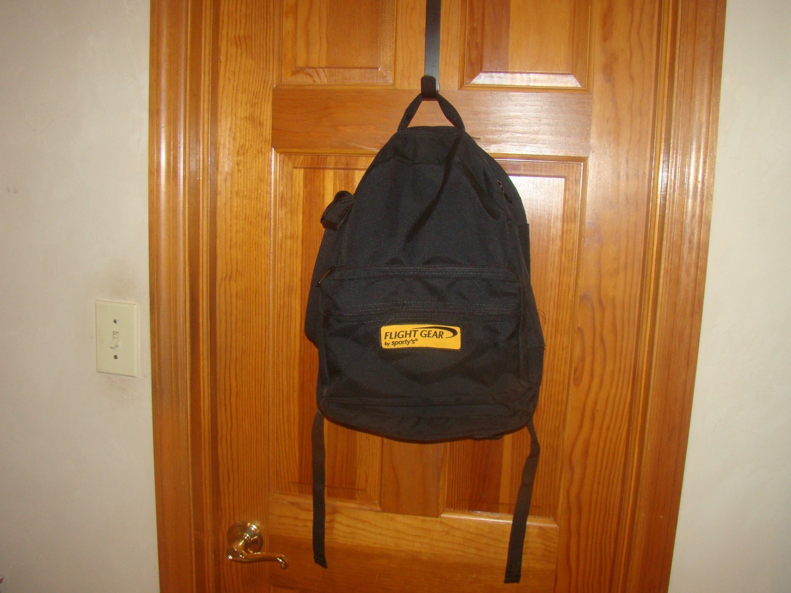 Vintage Flight Gear by Sporty's Backpack Black Bag Made In USA