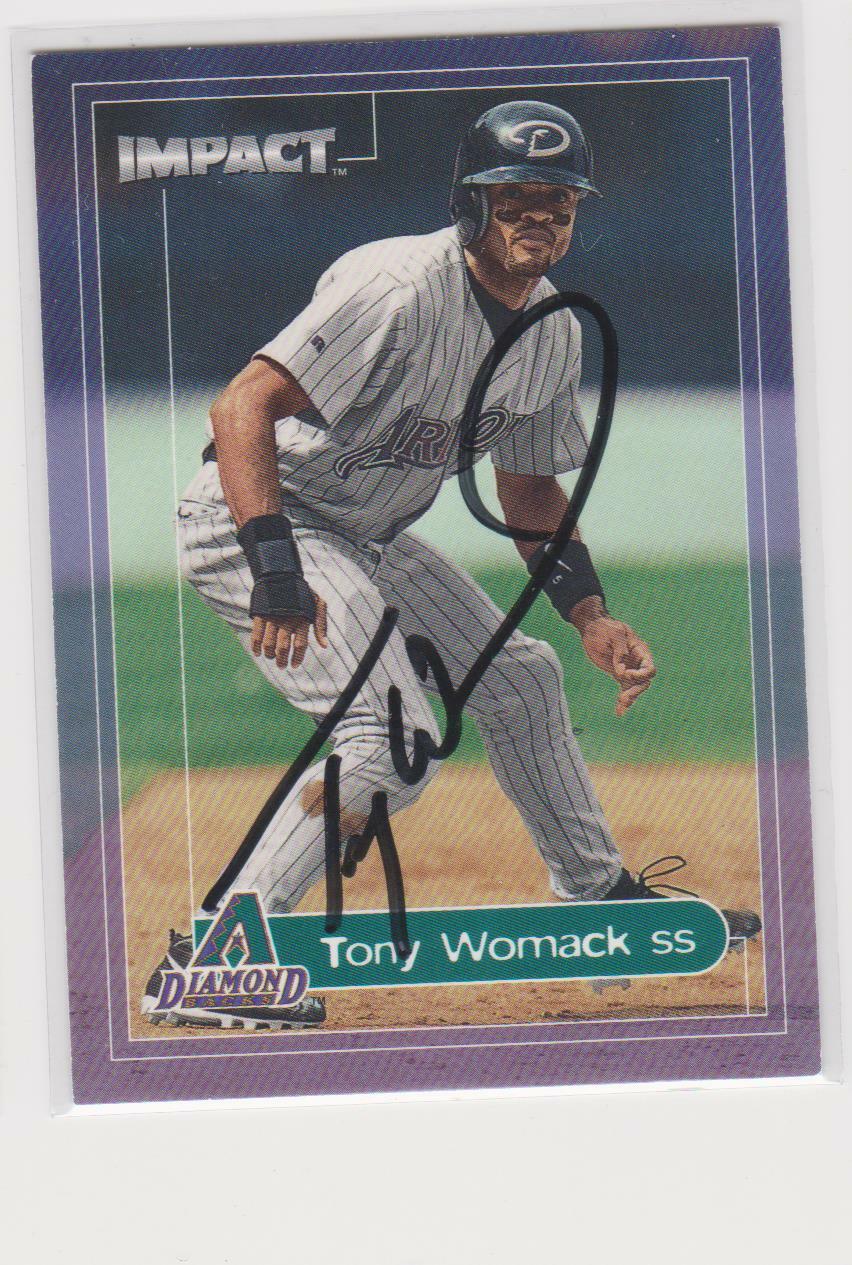 TONY WOMACK ARIZONA DIAMONDBACKS AUTOGRAPHED CARD