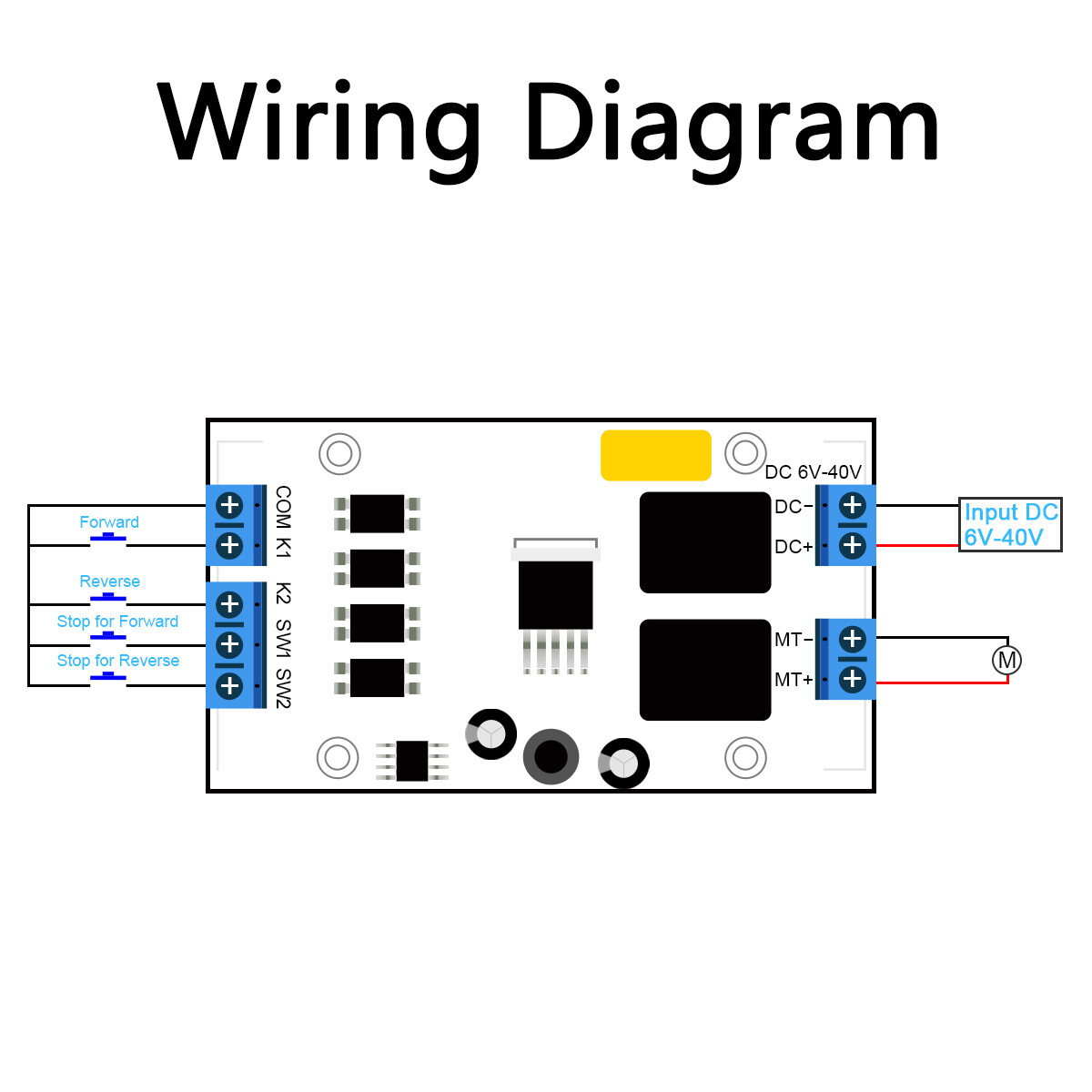 Limit DC Motor Controller 5V 12V 24V Forward Reverse Relay Driver Module Board