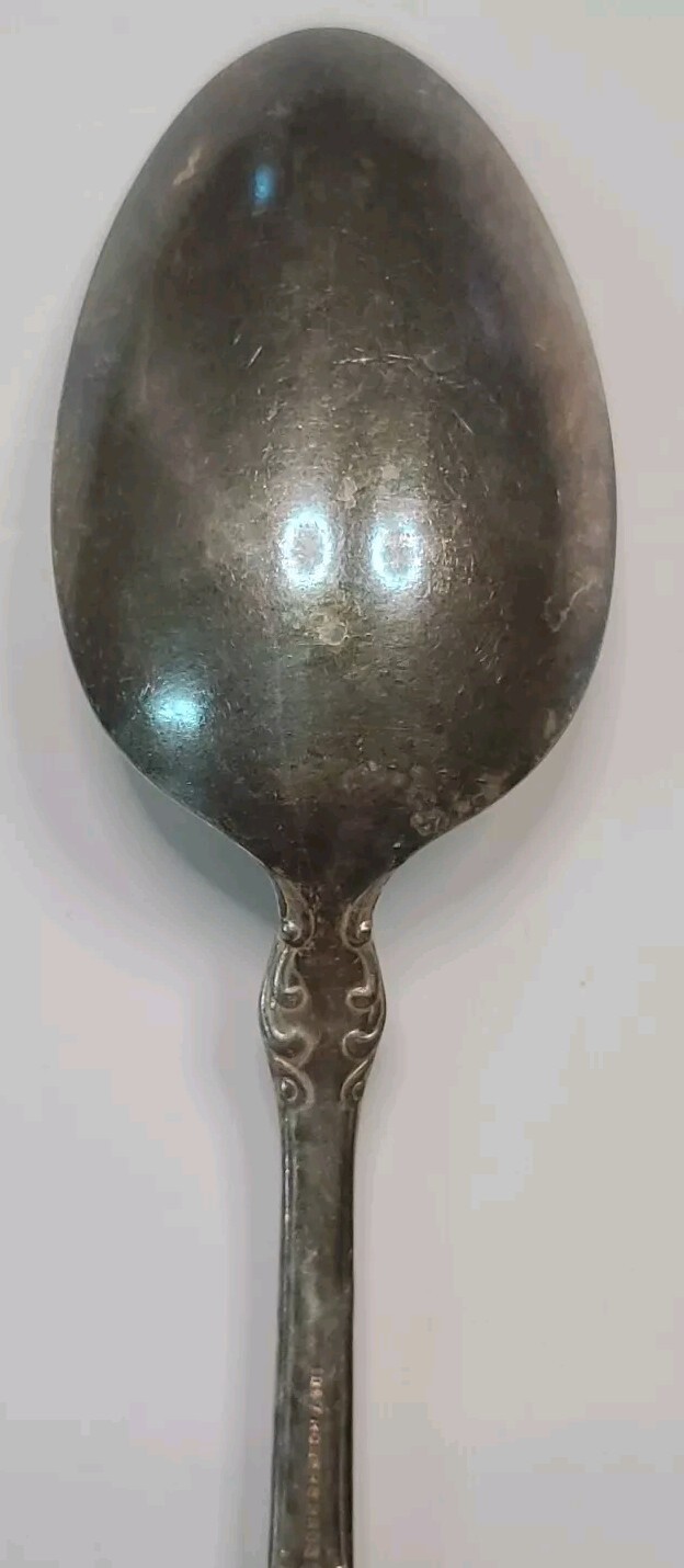 1847 Rogers Bros Dinner Spoon Scroll Design Silverplated 7.12" Long