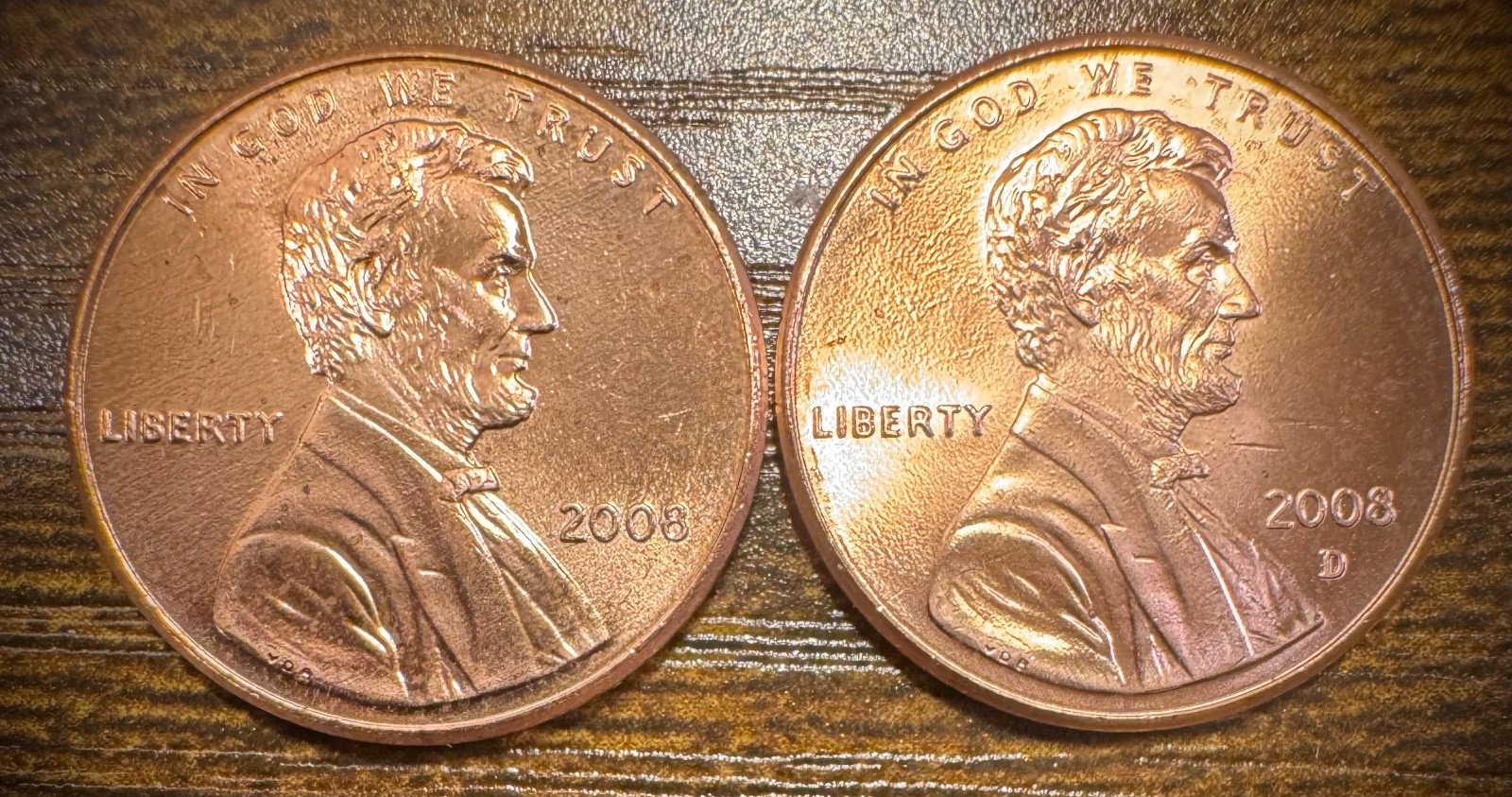 2008 P & D Lincoln Memorial Cent BU 2 Coin Set From Original Rolls