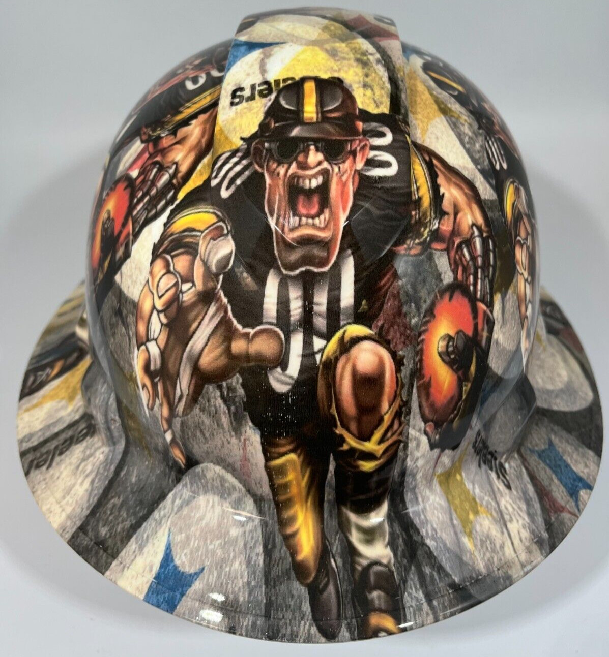 New Full Brim Hard Hat Custom Hydro Dipped PITTSBURG STEELERS SICK NEW DESIGN