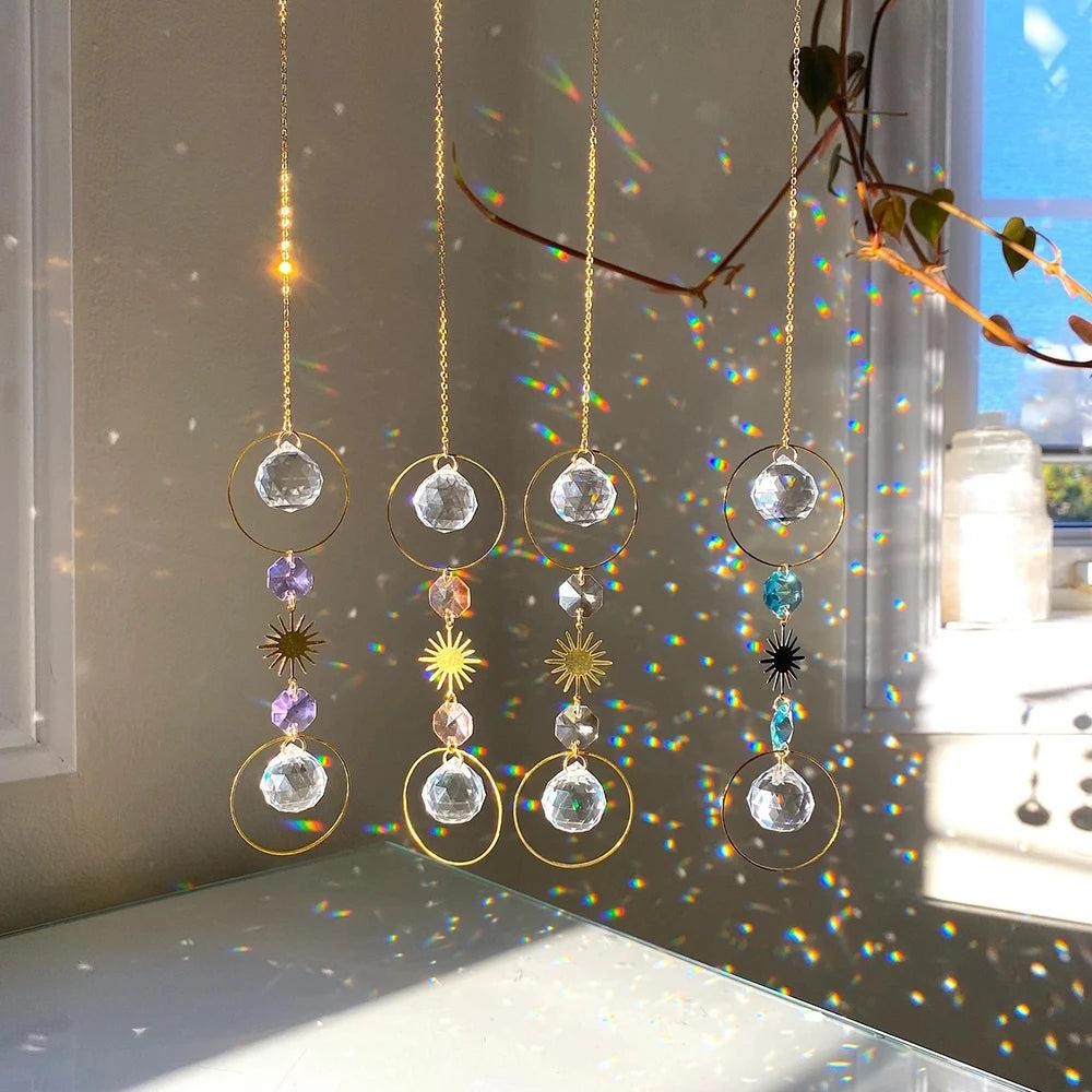 Crystal Sun Catcher Prism Rainbow Maker Hanging Lightcatcher Sun Boho Window Han