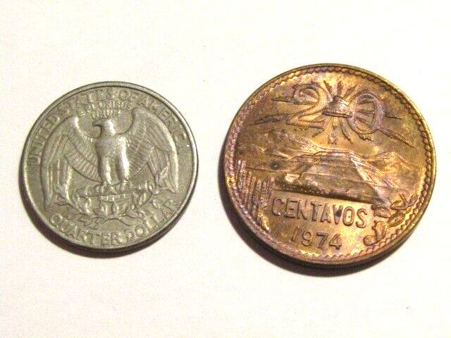1974 Mexico 20 Centavos unc Coin