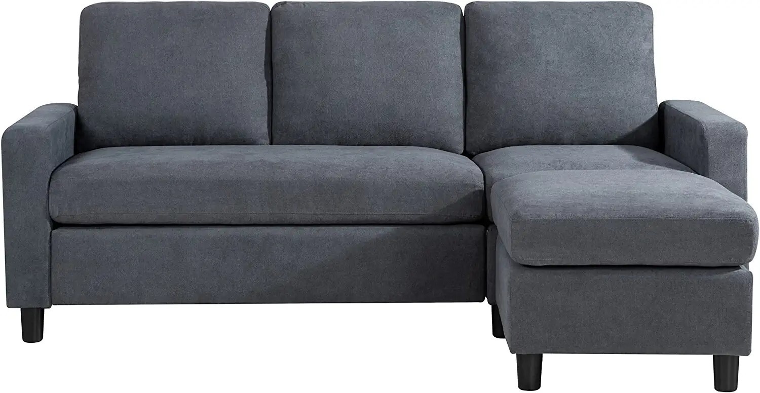 Shintenchi Convertible Sectional Sofa Couch Modern Linen, Fabric L-Shaped Couch