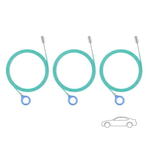 118Inch Roof Drain Cleaning Tool, Flexible Pipe Cleaner with 2 Brushes for Car