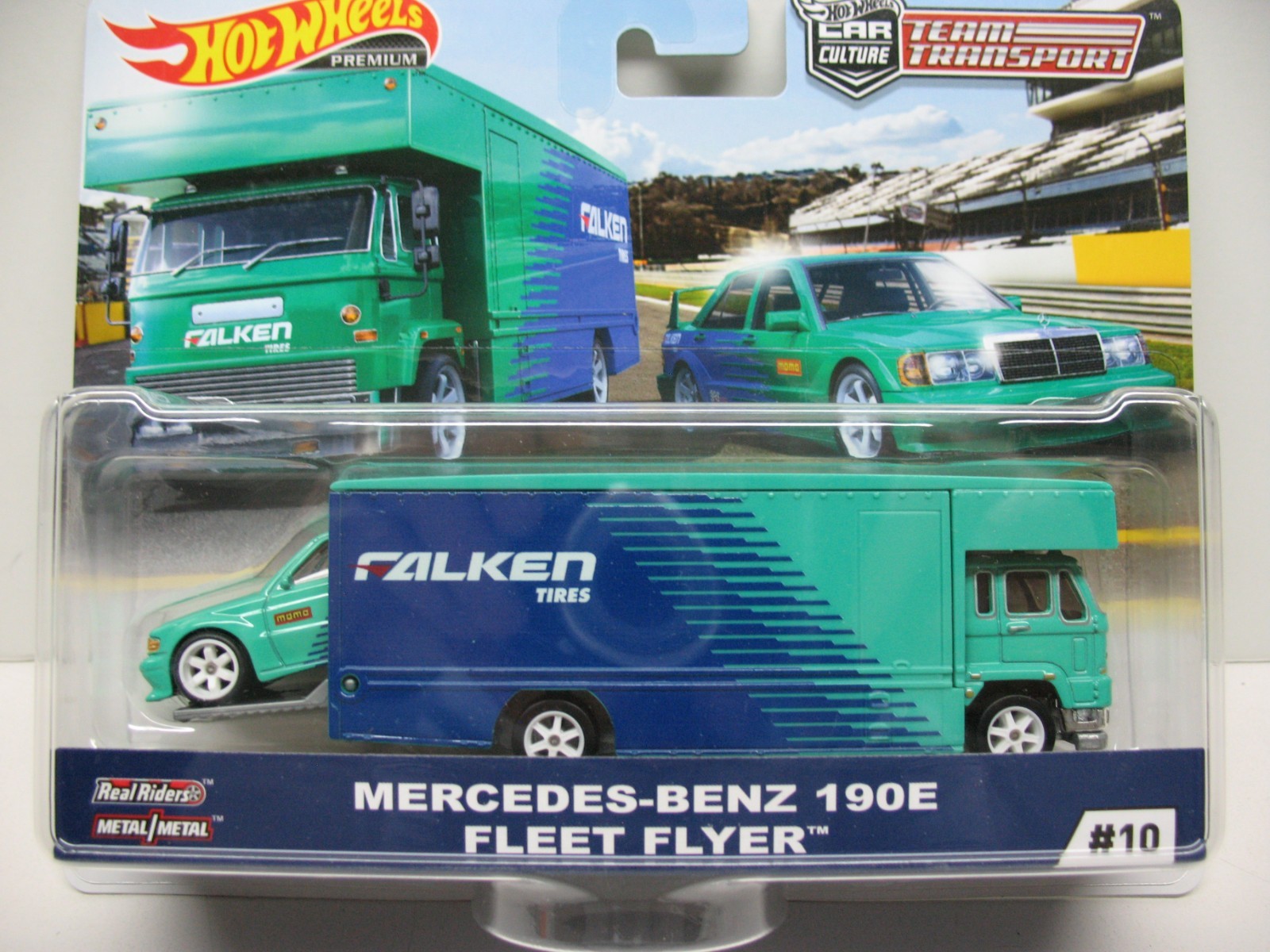 Hot wheels Premium #10 Team Transport Mercedes-Benz 190 E Fleet flyer FALKEN #10