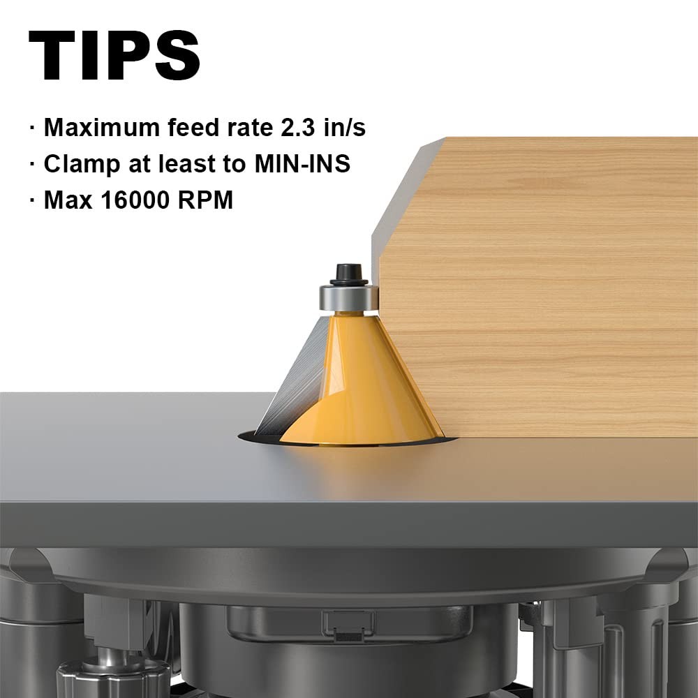 30 Degree Chamfer Router Bit with 1 Inch Cutting Length,1/2 Inch Shank Carbide E