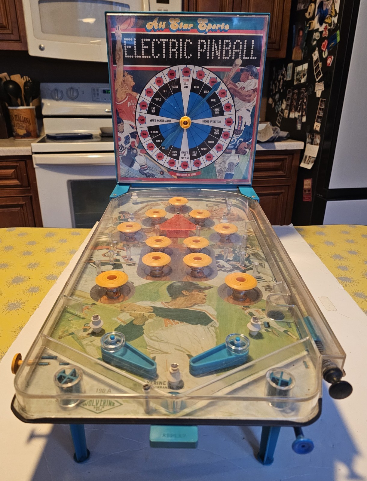 Vintage 80s All Star Sports Electric Pinball Game Wolverine TG-190A