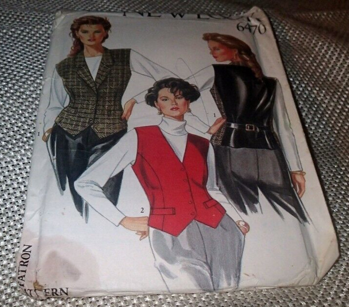 SIMPLICITY / NEW LOOK 6470 ~ MISSES VESTS ~ SIZES 8 10  12  14  16  18 *UNCUT