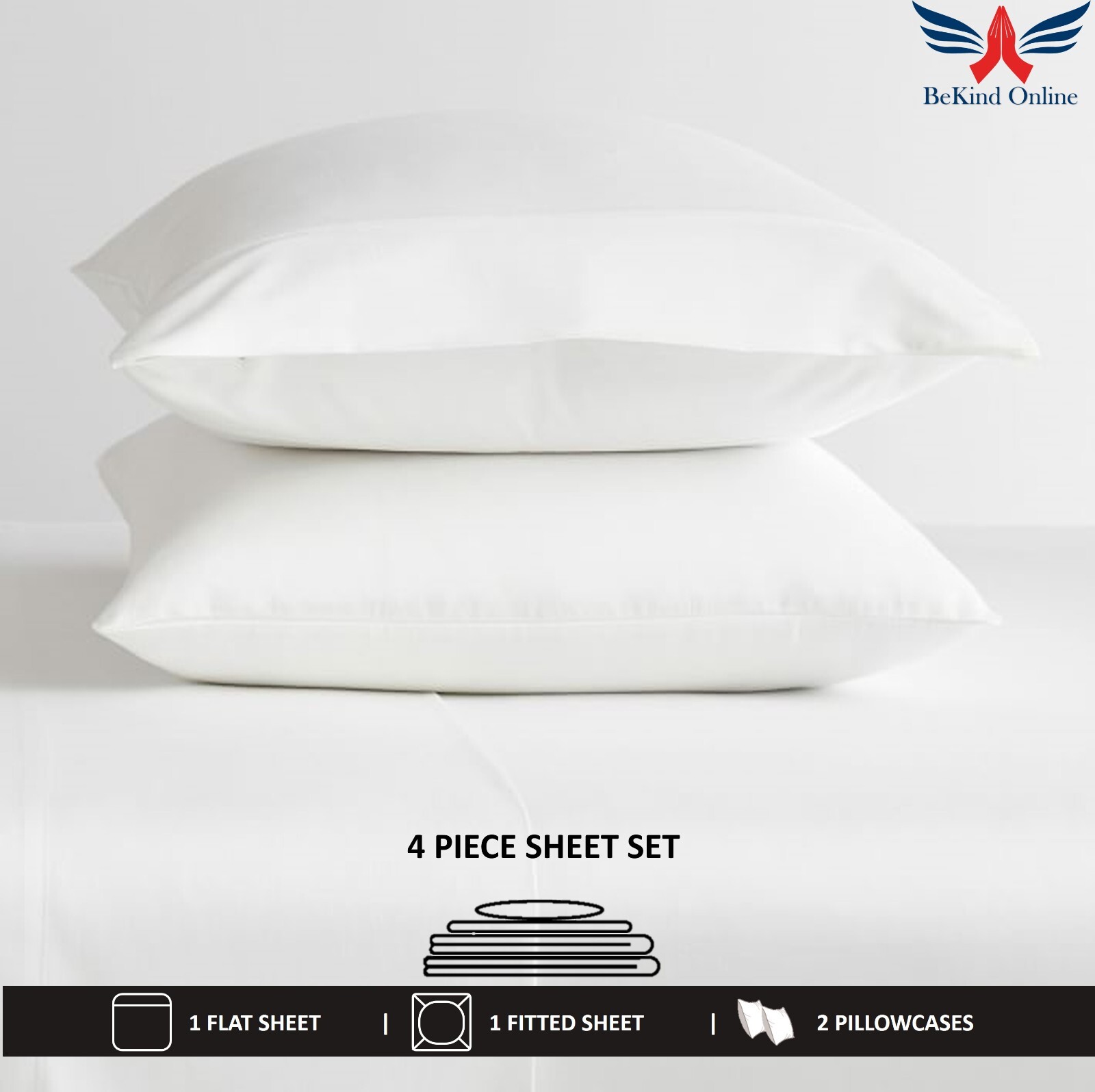 Split King Sheet Set for Adjustable Bed, 1000-TC, 100% Egyptian Cotton 15" Deep