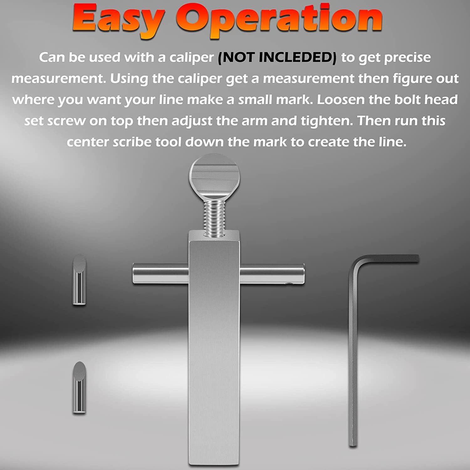 Knife Maker's Center Scribe w/ Adjustable Carbide Tip for Marking Center Lines