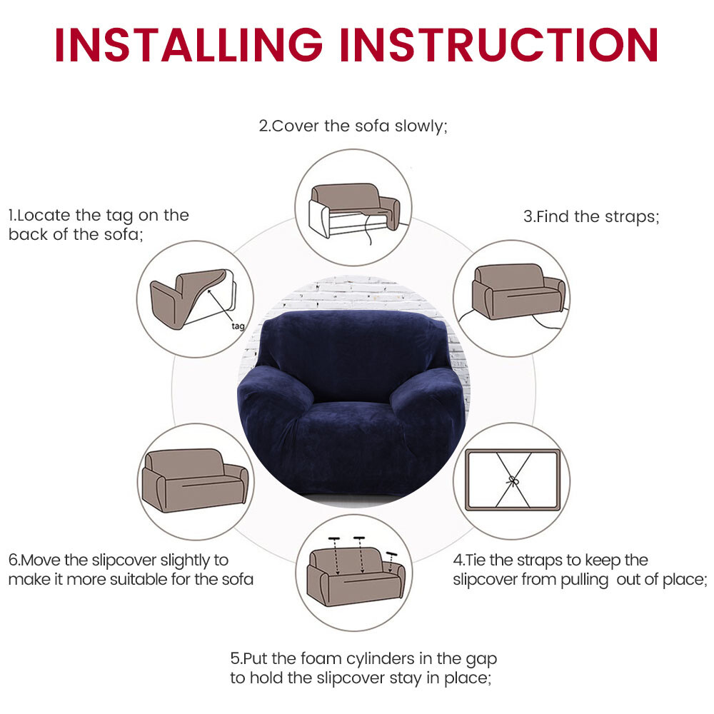 Stretch Plush Thick Sofa Covers 1 2 3 4 Seater Couch Chair Slipcover Protector